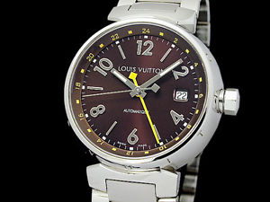 Free Shipping Pre-owned LOUIS VUITTON Tambour GMT Q1131 New Breath USED