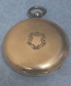 1800s 18K Gold Case Henri Girod Swiss Hunter Pocket Watch With Key & Running