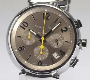 Free Shipping Pre-owned LOUIS VUITTON Tambour Chronograph Q1122 Automatic Men's