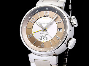 Free Shipping Pre-owned LOUIS VUITTON Tambour Rebeiyu GMT Q1152 USED