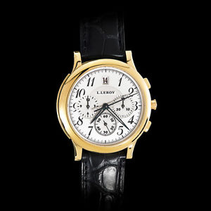 Watch L.Leroy Osmior 18K Gold Automatic Guilloche Chronograpf Winner of GPHG