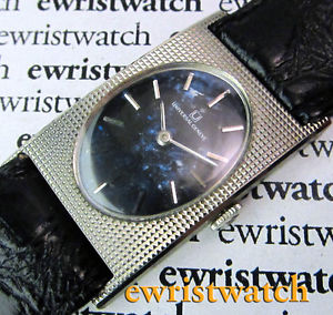 Vintage 1970's UNIVERSAL GENEVE Mens Manual Wind 18K Solid White Gold -Near MINT