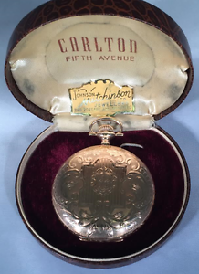 14K GOLD ELGIN POCKET WATCH 16S, 17 JEWEL, WORKS, NEAR PERFECTION! ORIGINAL BOX!