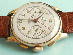 BAUME & MERCIER 18K SOLID GOLD WITH HAND WINDING VENUS 175 SPLENDID CHRONOGRAPH