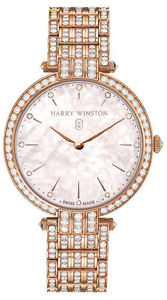 Harry Winston Premiere Beaded Mother of Pearl Dial 18kt Rose Gold Diamond