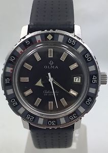 Olma Roulette Wheel Automatic Diver Watch C. 1960's