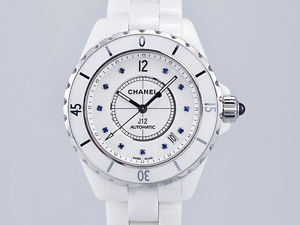 Free Shipping Pre-owned CHANEL J12 White 38mm Sapphire Limited Edition 100 Men's