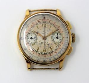 Zenith Compur Chronograph 18Kt yellow gold 38mm Vintage No B&P