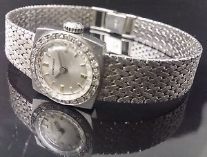 Longines lady jewel watch with diamonds, hand winding, 18k white gold, wonderful