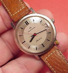 Vintage RARE 25 MADE HAMILTON CALENDAR Electric 507 Round Wristwatch Running
