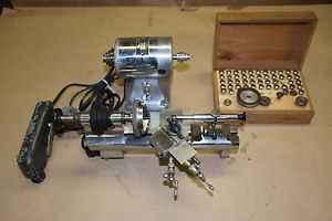 Nice Vintage Boley Precision Watch Maker Jewelers Lathe L&R Mfg & Lg Collet Set