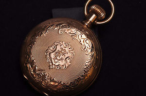 14K Gold 1890 Elgin Antique Pocket Watch 16 Size Runs