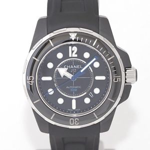 Auth CHANEL J12 Marine Men's Automatic Ceramic&Rubber 189050