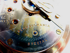 Mega Rare Antique 18s Railroad  Illinois Pennsylvania Special Gold Pocket Watch