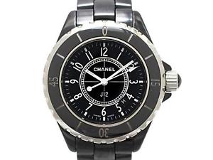 Authentic CHANEL J12 33mm Watch Stainless steel ceramic Women Quartz H0682