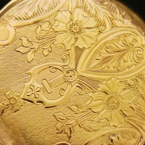 REAL SWISS 1900' QUARTER EPEATER POCKET WATCH IN 18K SOLID ROSE GOLD ENGRAVING