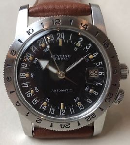 Vintage Glycine Airman GMT 24 hour Wristwatch