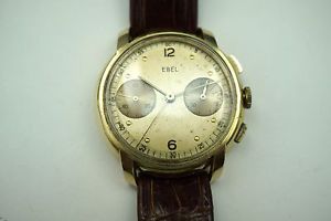 EBEL CHRONOGRAPH VINTAGE 18K YELLOW GOLD COOL LOOK BUY IT NOW!!