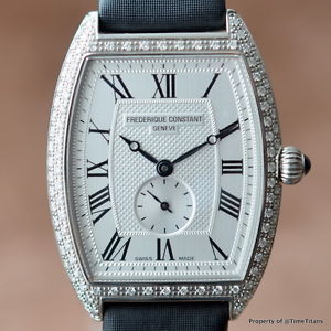 FREDERIQUE CONSTANT ART DECO 235M3TPV6 Retail $3,495 101 DIAMONDS PAVE TONNEAU