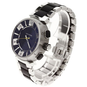 Free Shipping Pre-owned LOUIS VUITTON Q118F Tambour Watch SS / Rubber Men's