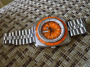 Vintage FAVRE LEUBA DEEP BLUE US. DIVER´S 500m. Orange dial, Swiss made