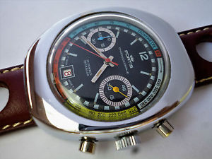 Vintage FORTIS CHRONOGRAPH FANCY COLORS RACING DIAL VALJOUX 7734 EXCELENT  Swiss
