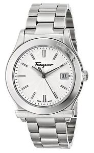Salvatore Ferragamo Men's F62LBQ9902 S099 1898 White Dial Steel Date Watch