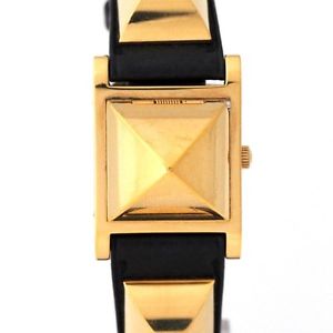 Auth HERMES Medor watch Women's Quartz GP&Leather(◯Y) 175202