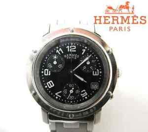 HERMES Clipper Chronograph CL1.310 Quartz Watch Used Excellent++