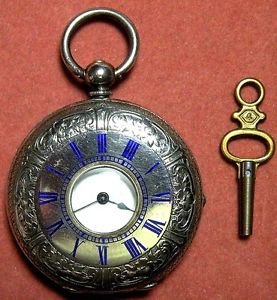 BEAUTIFUL  SIZE 6  SILVER  DEMI  HUNTER  CASE  POCKET  WATCH