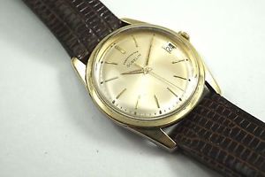 GUBELIN CHRONOMETER GOLD TOP STEEL CASE AUTOMATIC DATE 1960'S BUY IT NOW!!