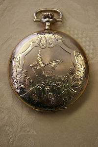 1900's 14kt Solid Gold Full Hunter Pocket Watch Serviced Works Perfect