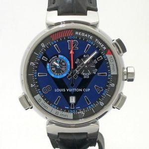 Auth Louis Vuitton Tambour regatta Q102D Men's Quartz box&warranty 190044