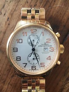 Zeno Watch Basel 18k Plated Giant Retro Watch.  Very Rare With Band