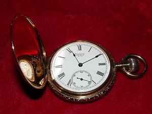 Antique 1888 Waltham 14K Solid Yellow Gold 16S 11J Hunter Case Pocket Watch