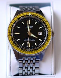 Jenny Caribbean Doxa Reissue Automatic Diver Watch Yellow Bezel 42mm EXC Cond.