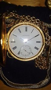 Antique H.Moser pocket watch 14k.(56)solid gold