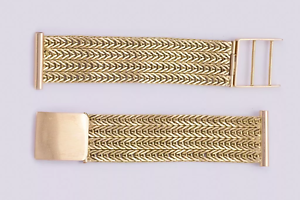 Vintage Mesh Solid 18k Gold Watch Bracelet band 15cm band length