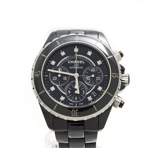 Authentic CHANEL ceramic J12 chronograph 9P Mechanical Automatic Watches H 2419