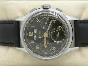 VERY EARLY STAINLESS 36MM KELBERT TRIPLE DATE CHRONOGRAPH W/ ORIGINAL DIAL!