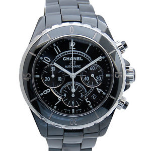 Free Shipping Pre-owned CHANEL J12 Chronograph H0940 41mm Black Ceramic Men's