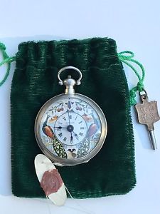 1845 Silver Pocket Watch w/Faux Pendulum for Chinese Market WORKING