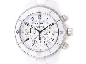 Free Shipping Pre-owned Chanel Automatic J12 Chronometer - White 411 Pre