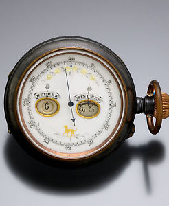 Antique Digital Gunmetal Pocket Watch with Great Dial & Sweep Second Hand C1900s