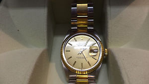 WATCH ROLEX DATEJUST OYSTER PERPETUAL ACCIAO GOLD YEAR 1988 ref 16013