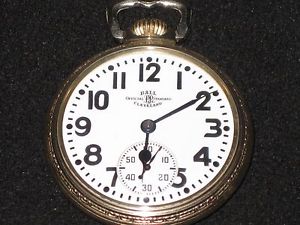 Hamilton Ball 23 Jewel Model 998 Elinvar Two Star Railroad Pocket Watch