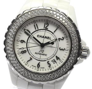 F / S Pre-owned Chanel J12 After Double Diamond Bezel 38mm H0970 White Ceramic