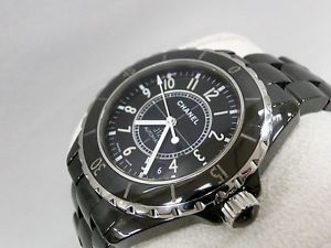 Free Shipping Pre-owned CHANEL J12 H0685 38m Ceramic Black Date Mens