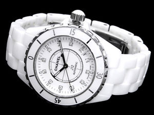 Free Shipping Pre-owned Chanel J12 38 mm (H1629) White Ceramic Men's Used