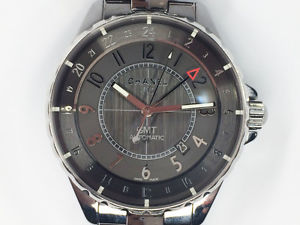 Pre-owned CHANEL J12 41mm Chromatic GMT Date Black Titanium Ceramic Gray Arabic